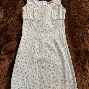 Green Floral Sleeveless Dress